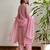 Pink color georgette fabric stylish ceremonial wear kurta set