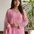 Pink color georgette fabric stylish ceremonial wear kurta set