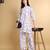 White color smart maharaja linen fabric designer printed smart girlie co-ord set