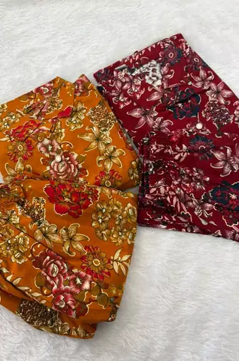 Maroon color smart rayon cotton fabric designer printed smart girlie co-ord set