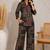 Black color smart rayon cotton fabric designer printed smart girlie co-ord set