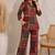 Maroon color smart rayon cotton fabric designer printed smart girlie co-ord set