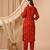 Red color delta silk fabric designer printed graceful girlie casual kurta set