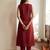 Maroon color soft cotton fabric embroidery work graceful girlie casual kurta set