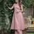Peach color soft cotton fabric hand work graceful girlie casual kurta set