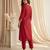 Maroon color roman silk fabric designer printed graceful girlie casual kurta set