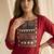 Maroon color roman silk fabric designer printed graceful girlie casual kurta set