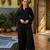 Black color stylish cotton fabric readymade top bottom coord set dress