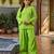 Green color stylish cotton fabric readymade top bottom coord set dress