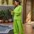 Green color stylish cotton fabric readymade top bottom coord set dress