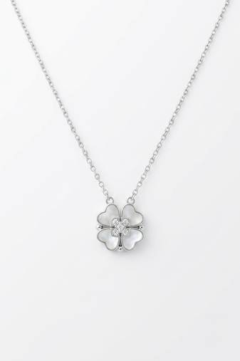 925 Sterling Silver Four Leaf Clover Pendant  Necklace Set, Lucky Charm Jewelry for Women