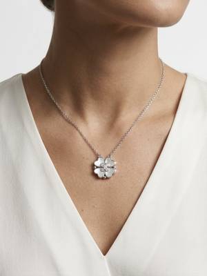 925 Sterling Silver Four Leaf Clover Pendant  Necklace Set, Lucky Charm Jewelry for Women 2