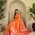 Orange color silk blend saree