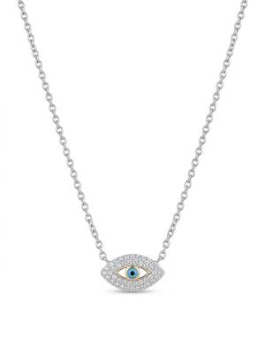 925 Sterling Silver Evil Eye Pendant  Necklace Set ,CZ Protection Pendant Set  1