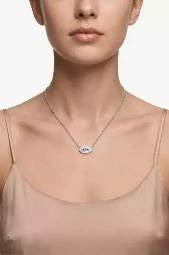 925 Sterling Silver Evil Eye Pendant  Necklace Set ,CZ Protection Pendant Set 