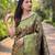 Elegant dark green kanchipattu silk saree with contrast weaving border