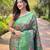 Elegant green kanchipattu silk saree with contrast weaving border