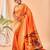 Orang bandhani weaving saree with paithani pallu