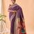Purple bandhani weaving saree with heavy pallu