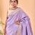 Lavender bandhani weaving saree with heavy pallu