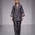 Charcoal grey nysha silk kurta co ord set