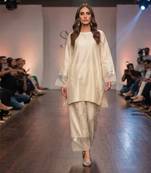 Ivory embroidered dupion silk co ord set
