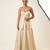 Beige lace embroidered dupion silk co ord set