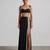Black laced embroidered dupion silk co ord set