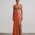 Rust orange laced embroidered dupion silk co ord set