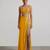 Mustard yellow laced embroidered dupion silk co ord set