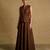 Chocolate brown embroidered dupion silk co ord set