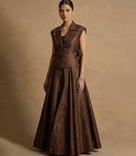 Chocolate brown dupion silk co ord set