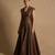 Chocolate brown dupion silk co ord set