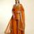 Saffron orange embroidered dupion silk kurta set