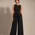 Black embroidered dupion silk co ord set