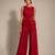 Crimson red embroidered dupion silk co ord set