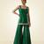 Emerald green embroidered dupion silk sharara set