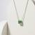 925 Sterling Silver Green Emerald Cut Solitaire  Pendant Necklace Set , Minimalist Gemstone Pendant Set 