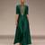Emerald green embroidered silk co ord set