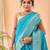 Blue bandhani weaving saree with paithani pallu