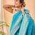 Blue bandhani weaving saree with paithani pallu
