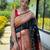 Women's black woven silk blend saree with blouse piece