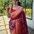 Women's wine woven silk blend saree with blouse piece