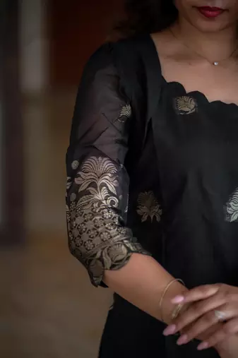 women's art silk woven butta motiff kurta pant with dupatta set