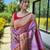 Women's lavender woven paithani silk saree with blouse piece