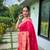 Pink silk blend saree with meenakari motifs