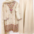 Designer beige  festive palazzo suit set with heavy embroidery