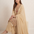 Designer beige  festive palazzo suit set with heavy embroidery