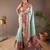 Sky blue paithani style silk bland zari weaving contrust border saree with blouse
