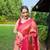 Traditional pink paithani saree with vibrant floral motifs